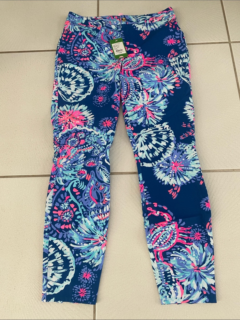 NWT Lilly Pulitzer Keliani stretch pant Deep Indigo Gypsea Girl 8